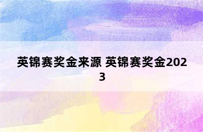 英锦赛奖金来源 英锦赛奖金2023